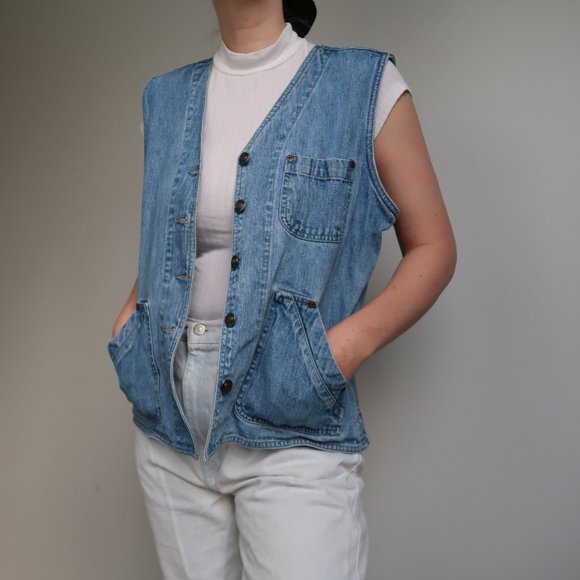 Vintage 90's denim vest - Picture 3 of 5